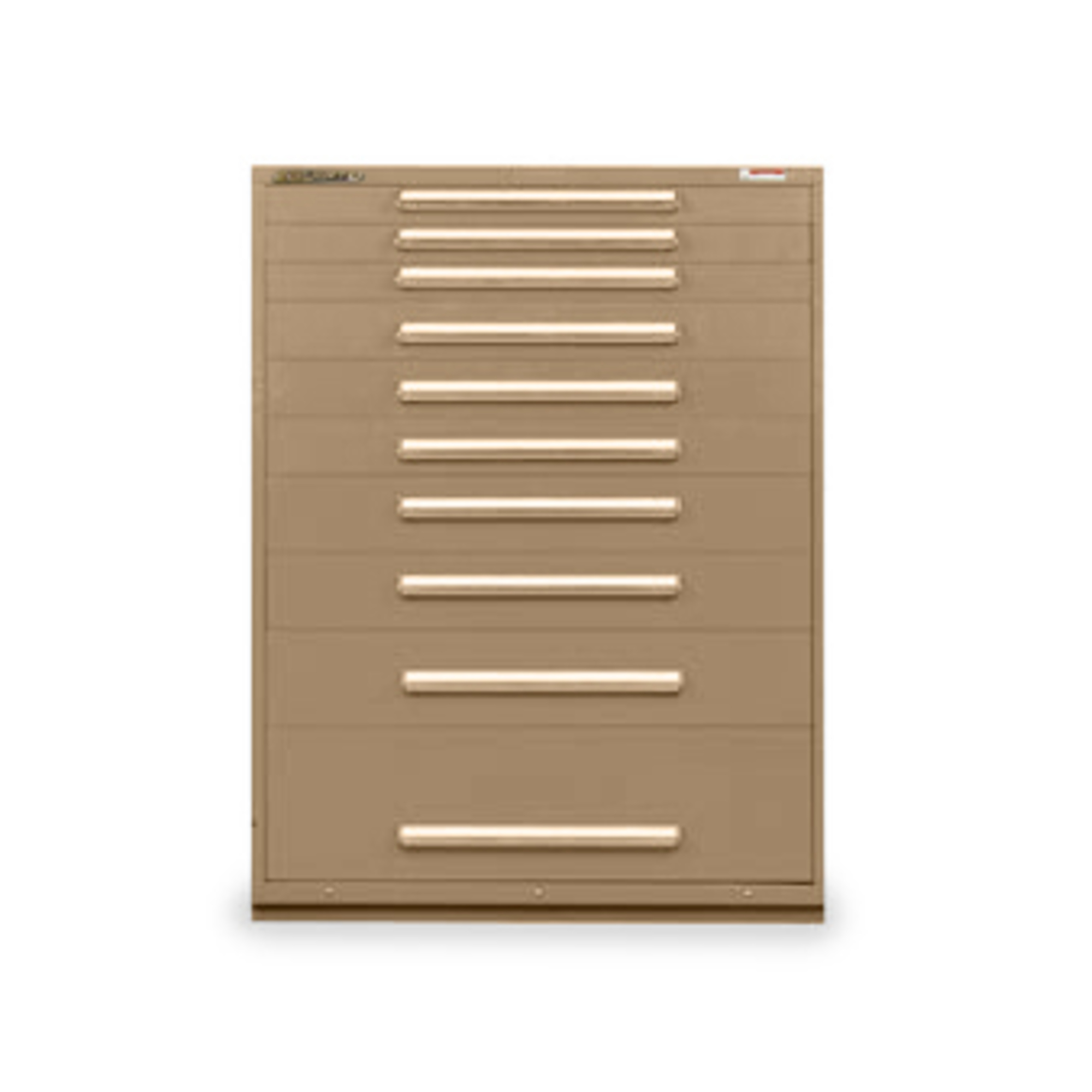 Equipto, 45in. wide Modular Drawer Cabinet- No Divider, Height 59 in, Width 45 in, Drawers 10 total;3 3"h, 3 4.5"h,2 6"h, 1 7.5"h,, 1 12."h Model # 4484-PY; Color:  Textured Putty